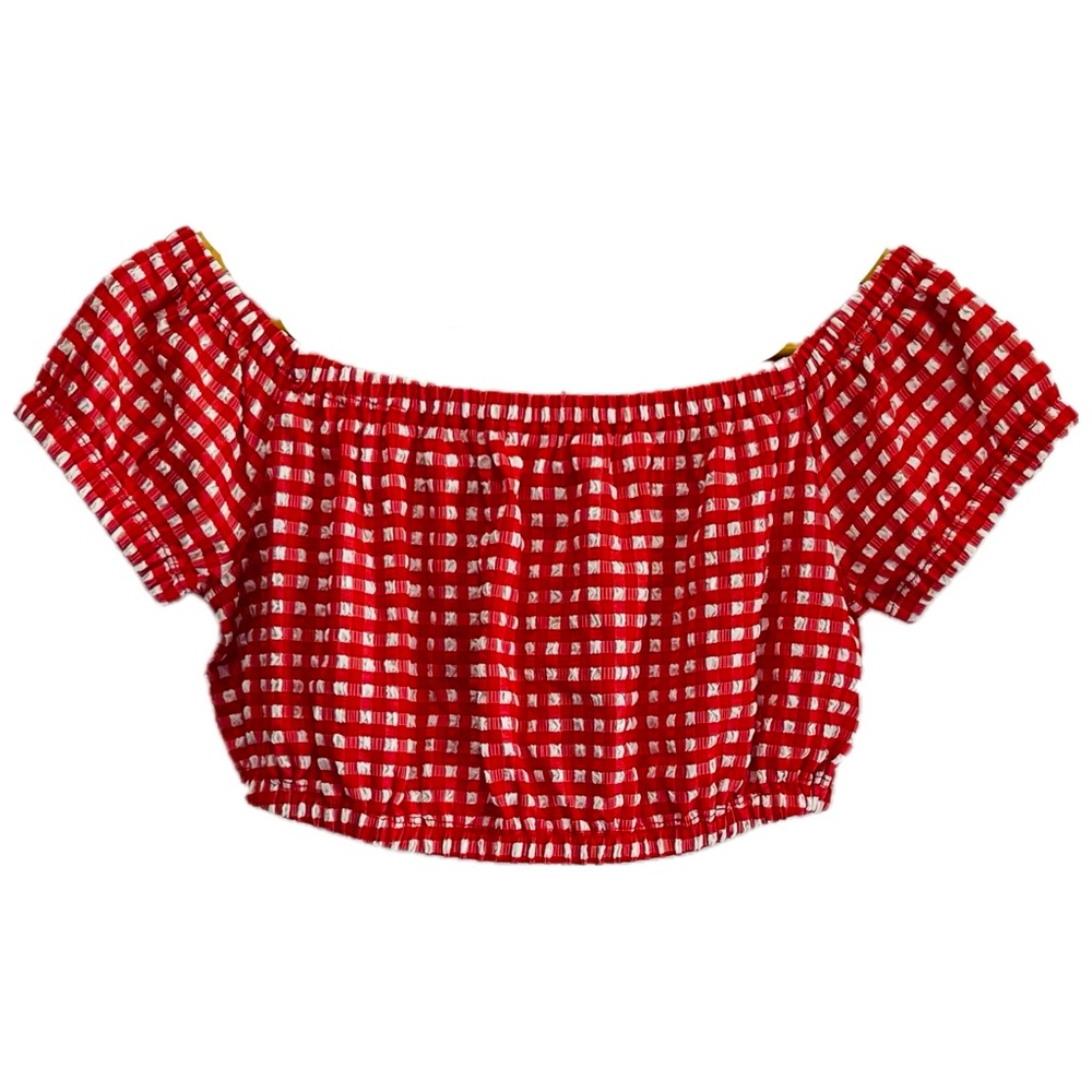 Sz.S-Aritzia Wilfred Red White Gingham Crop